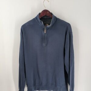 Vintage Orvis Quarter Zip Stand Collared Pullover Sweatshirt Blue Size L